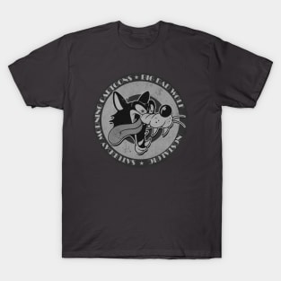 Retro Cartoon Big Wolf BW T-Shirt